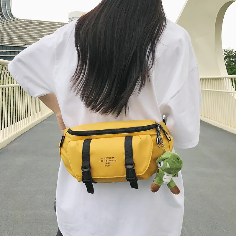 GOBLIN SHARKS 1759 Nylon Sling Bag Regular Unisex Black/Yellow/Green/Blue/Burgundy-4