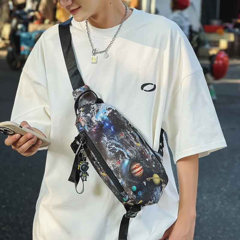 GOBLIN SHARKS 1759 Nylon Sling Bag Unisex White/Black/Gray/Green/Planet Black/Planet White-21