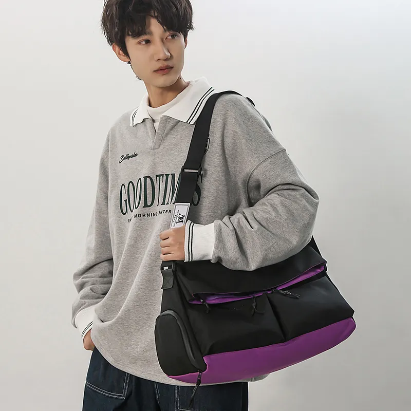 GOBLIN SHARKS 1759 Oxford Travel Bag Unisex White/Black & Purple/Black & Green-12
