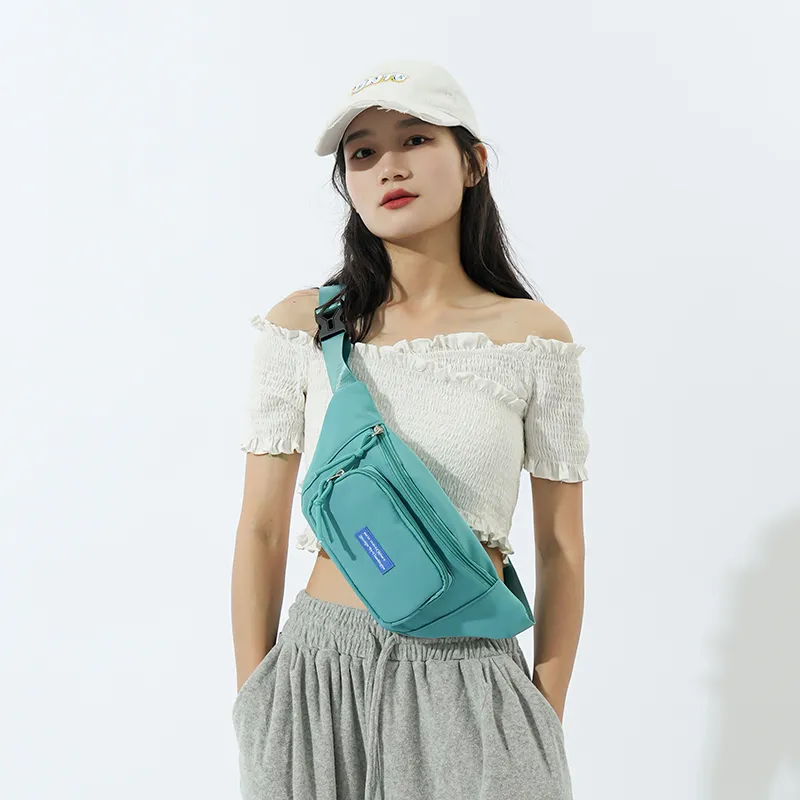 GOBLIN SHARKS 1759 Nylon Fanny Pack Unisex White/Black/Pink/Orange/Lake Blue/Green-27