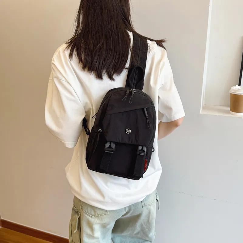 GOBLIN SHARKS 1759 Fabric Backpack Unisex Ecru/Black/Green-10