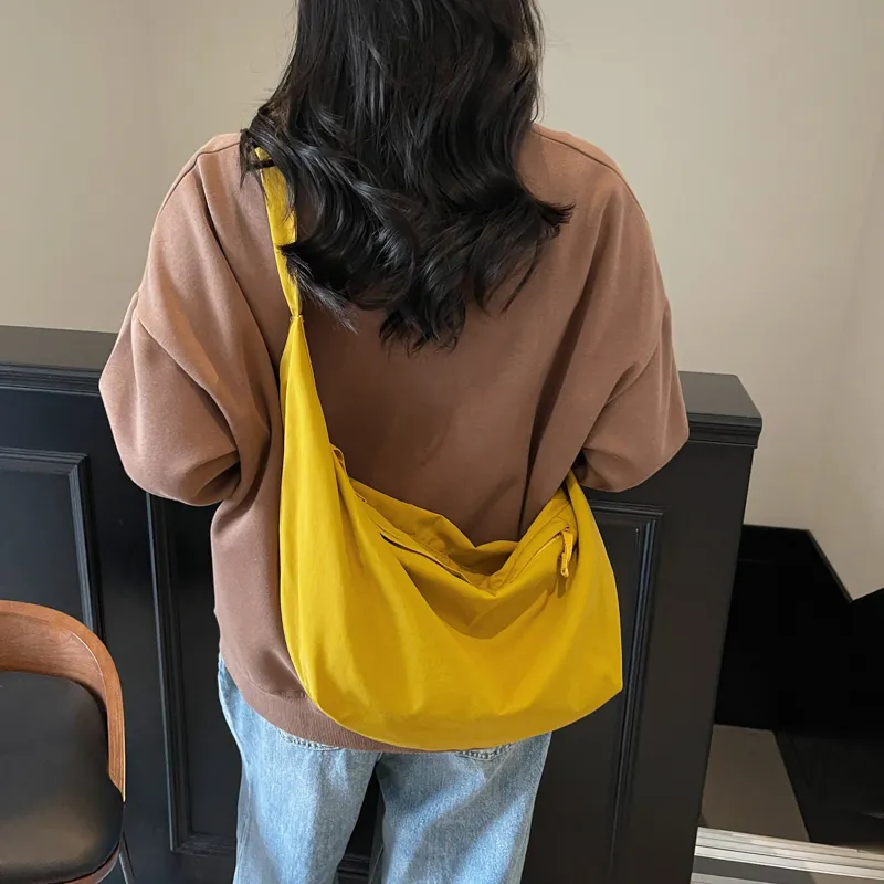 GOBLIN SHARKS 1759 Fabric Dumpling Bag Shoulder Bag Unisex Ecru/Black/Yellow/Pink/Purple-14