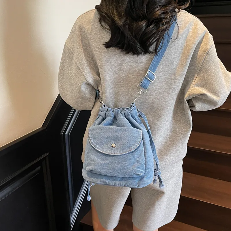 GOBLIN SHARKS 1759 Fabric Crossbody Bag, Shoulder Bag Regular Women's Dark Blue/Black/Light Blue-10