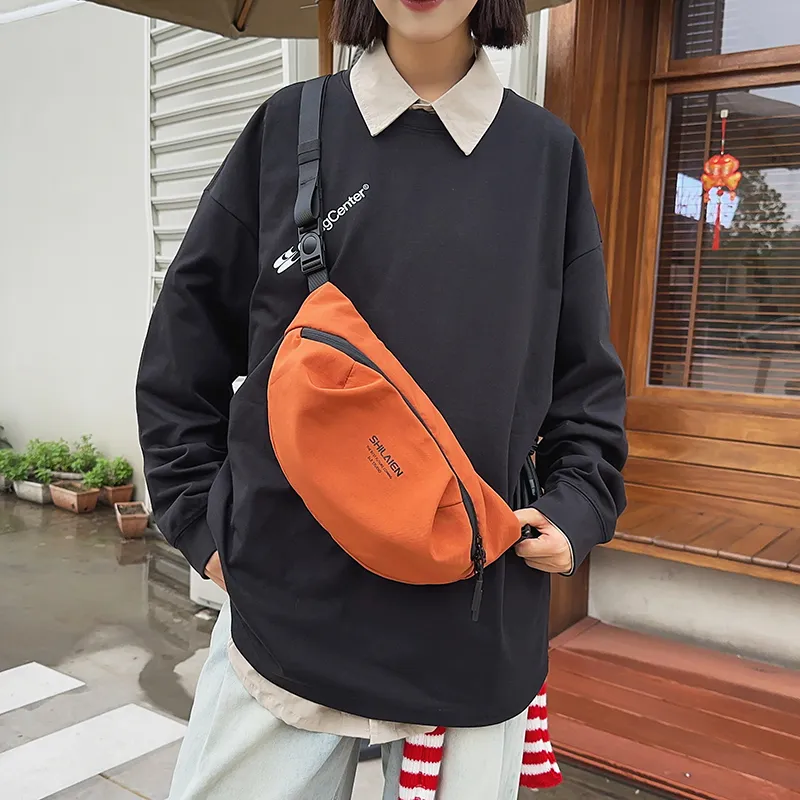 GOBLIN SHARKS 1759 Nylon Sling Bag Regular Unisex White/Black/Orange/Green/Gray-16
