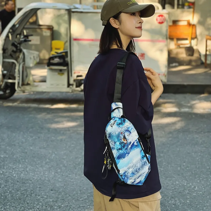 GOBLIN SHARKS 1759 Nylon Sling Bag Unisex White/Black/Gray/Green/Planet Black/Planet White-30