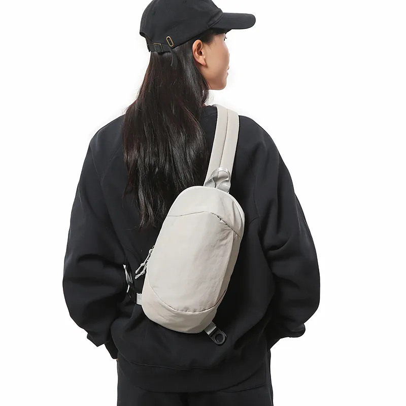 GOBLIN SHARKS 1759 Nylon Backpack Sling Bag Regular Unisex Grey/Black/Orange-2