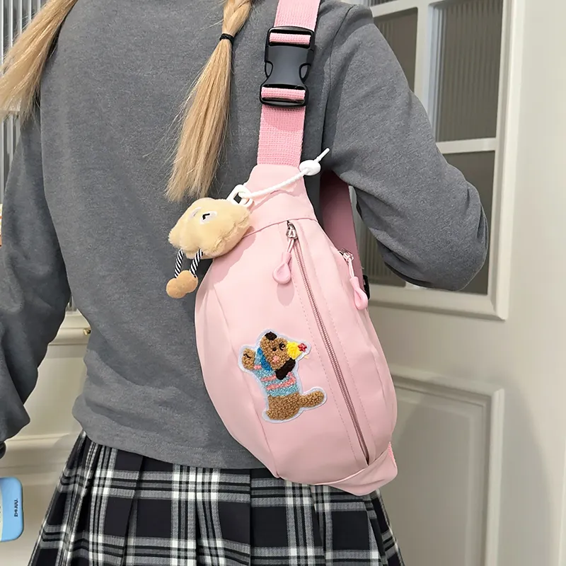 GOBLIN SHARKS 1759 Nylon Backpack, Sling Bag Regular Unisex White/Pink/Black/Yellow/Green-10