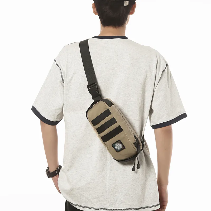 GOBLIN SHARKS 1759 Nylon Sling Bag Unisex Gray/Black/Khaki/Orange/Green-10