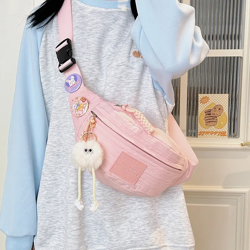 GOBLIN SHARKS 1759 Nylon Sling Bag Trumpets Unisex White/Pink/Yellow/Khaki-8