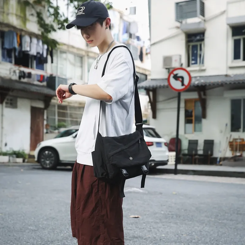 GOBLIN SHARKS 1759 Nylon Backpack Shoulder Bag Crossbody Bag Regular Unisex Gray/Black/Khaki/Green-11