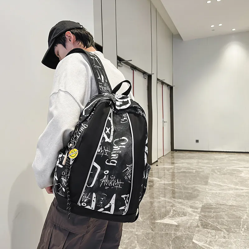 GOBLIN SHARKS 1759 Nylon Backpack Regular Unisex Black/Gray/Blue-2