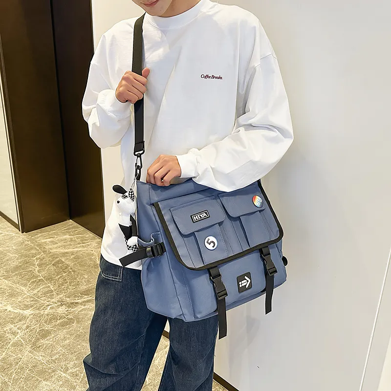 GOBLIN SHARKS 1759 Nylon Shoulder Bag Regular Unisex White/Black/Gray/Khaki/Blue-14