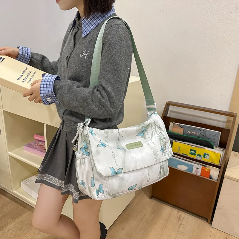 GOBLIN SHARKS 1759 Corduroy Messenger Bag Shoulder Bag Women's Gray Pink/Yellow Blue/Khaki/Green-26