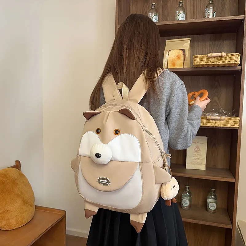 GOBLIN SHARKS 1759 Nylon Backpack Regular Unisex Khaki/Orange/Black-2