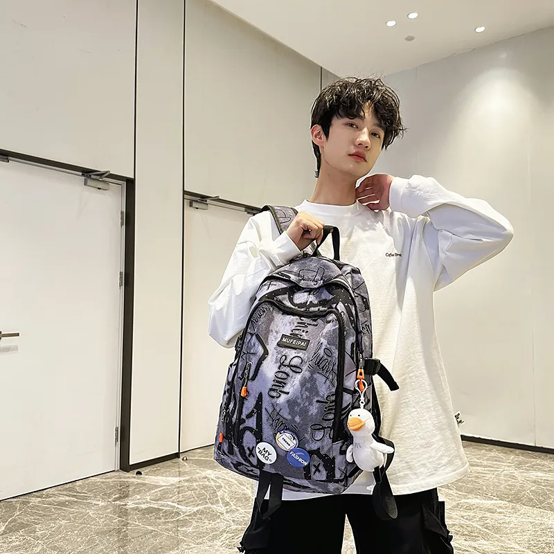 GOBLIN SHARKS 1759 Nylon Backpack Regular Unisex Blue/White/Black-4