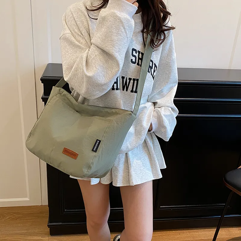 GOBLIN SHARKS 1759 Composite Cloth Crossbody Bag Medium Size Unisex White/Black/Orange/Green-26