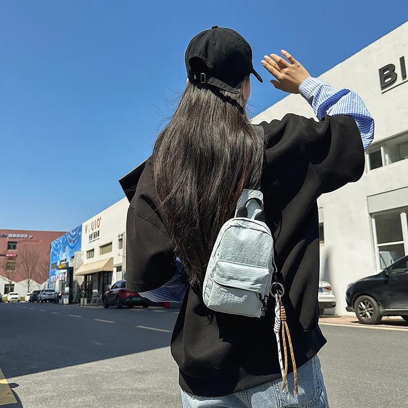 GOBLIN SHARKS 1759 Nylon Backpack, Sling Bag Regular Unisex White/Black/Blue/Green/Khaki-19