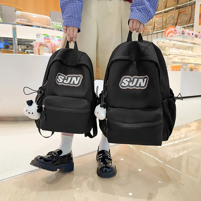 GOBLIN SHARKS 1759 Nylon Backpack Large Size Unisex White/Black/Khaki/Blue/Pink-9