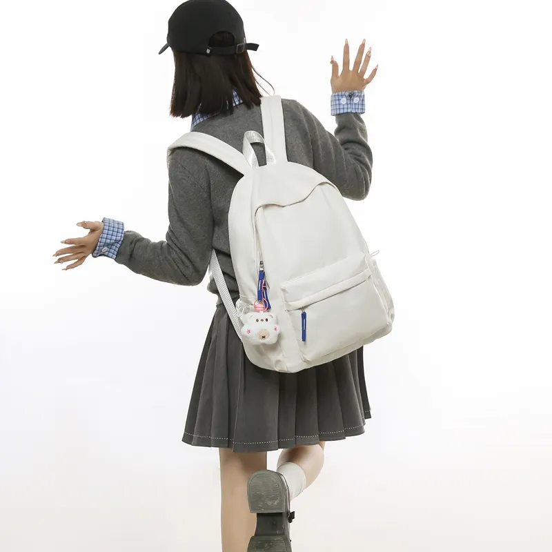 GOBLIN SHARKS 1759 Nylon Backpack Unisex Black/White/Beige Yellow/Green/Blue/Gray-10