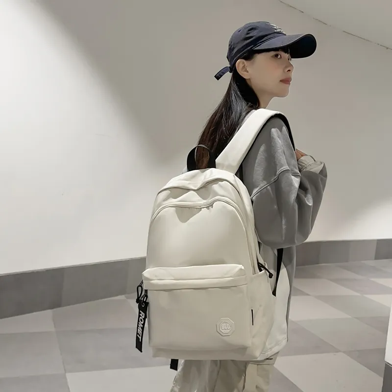 GOBLIN SHARKS 1759 Nylon Backpack Large Size Unisex White/Black/Khaki/Gray-4