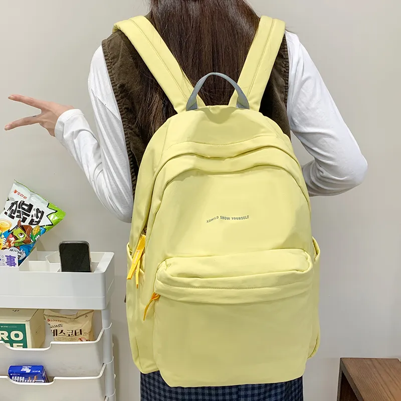 GOBLIN SHARKS 1759 Nylon Fabric Backpack Unisex Blue/Yellow/Pea Green/Green/Purple/Black-12