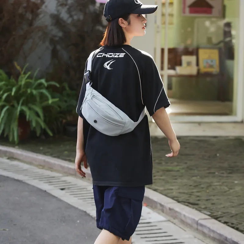 GOBLIN SHARKS 1759 Nylon One Shoulder Crossbody Backpack Sling Bags Regular Unisex Gray/Black/Khaki/Green-3