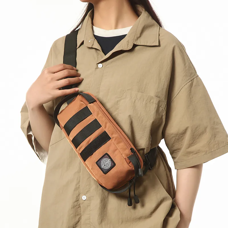 GOBLIN SHARKS 1759 Nylon Sling Bag Unisex Gray/Black/Khaki/Orange/Green-16