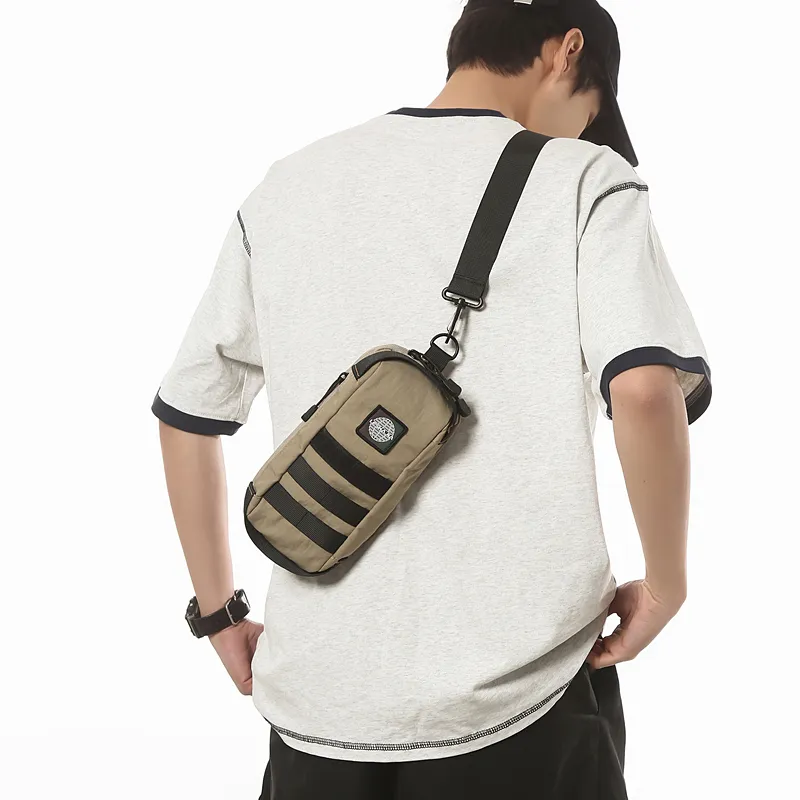 GOBLIN SHARKS 1759 Nylon Sling Bag Unisex Gray/Black/Khaki/Orange/Green-9