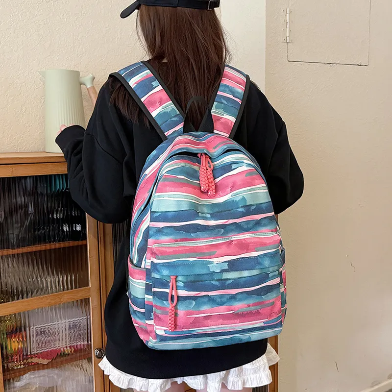 GOBLIN SHARKS 1759 Canvas Backpack Unisex Yellow/Green/Blue/Pink-24