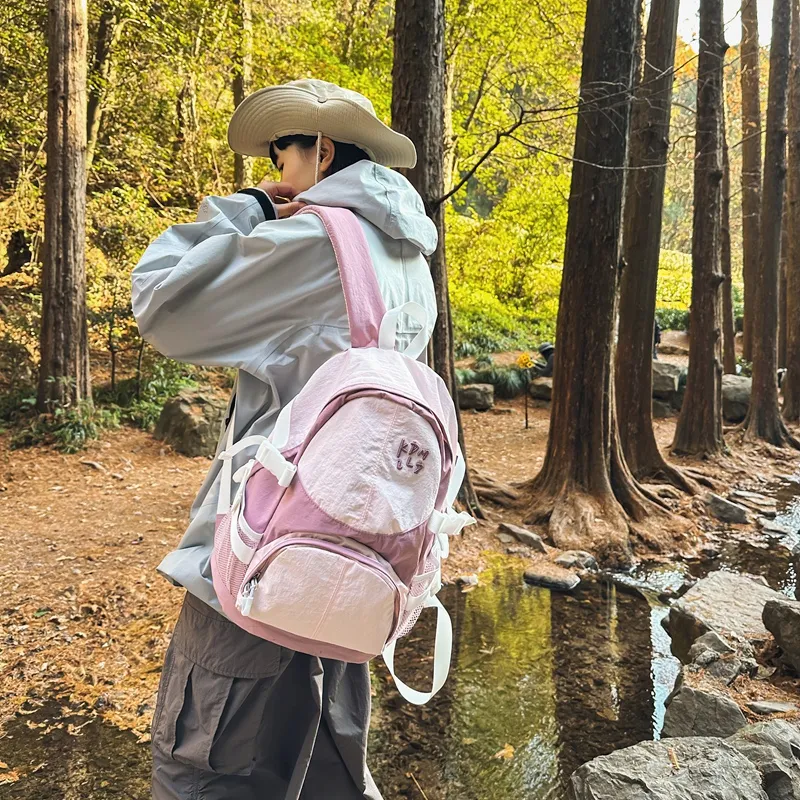 GOBLIN SHARKS 1759 Nylon Backpack Regular Unisex Gray/Black/Pink/Blue-17