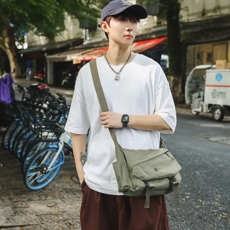 GOBLIN SHARKS 1759 Nylon Backpack Shoulder Bag Crossbody Bag Regular Unisex Gray/Black/Khaki/Green-24