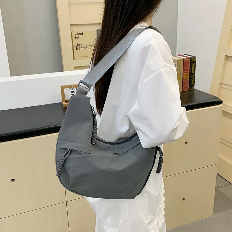 GOBLIN SHARKS 1759 Canvas Bag, Shoulder Bag, Crossbody Bag Regular Unisex Black/Ecru/Orange/Gray-23