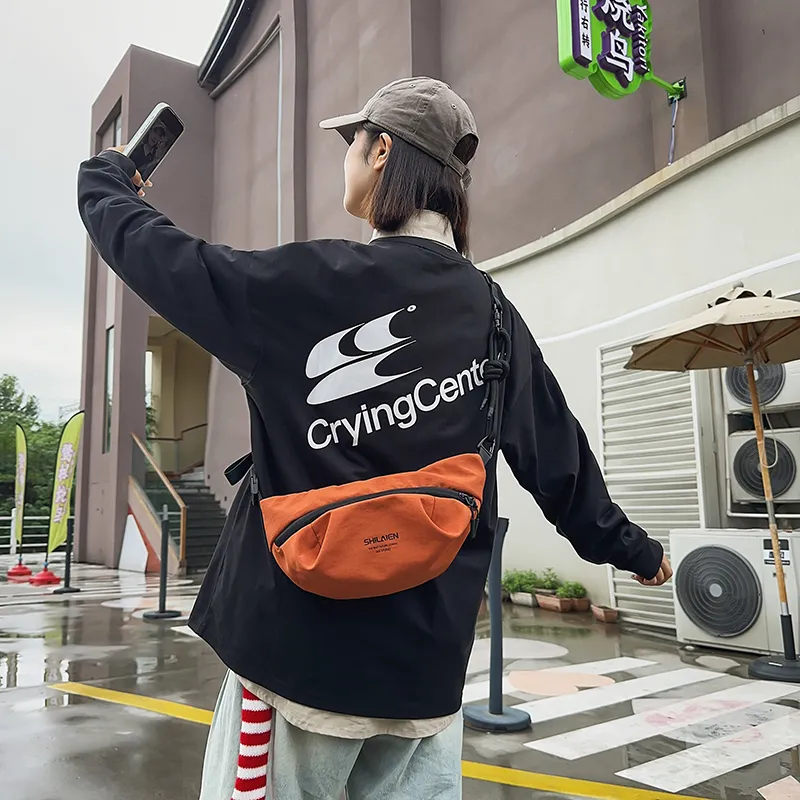 GOBLIN SHARKS 1759 Nylon Sling Bag Regular Unisex White/Black/Orange/Green/Gray-17