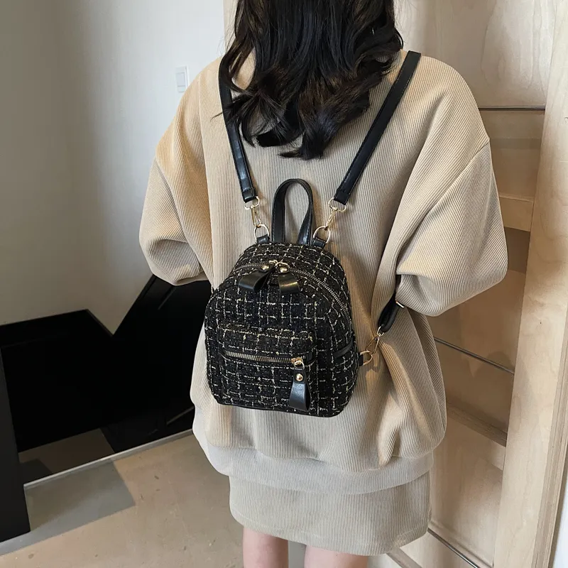 GOBLIN SHARKS 1759 Fabric Backpack Regular Women's Ecru/Black-10