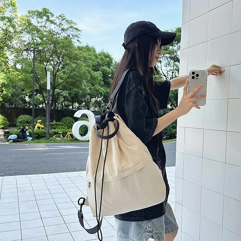 GOBLIN SHARKS 1759 Nylon Backpack Unisex White/Black-3