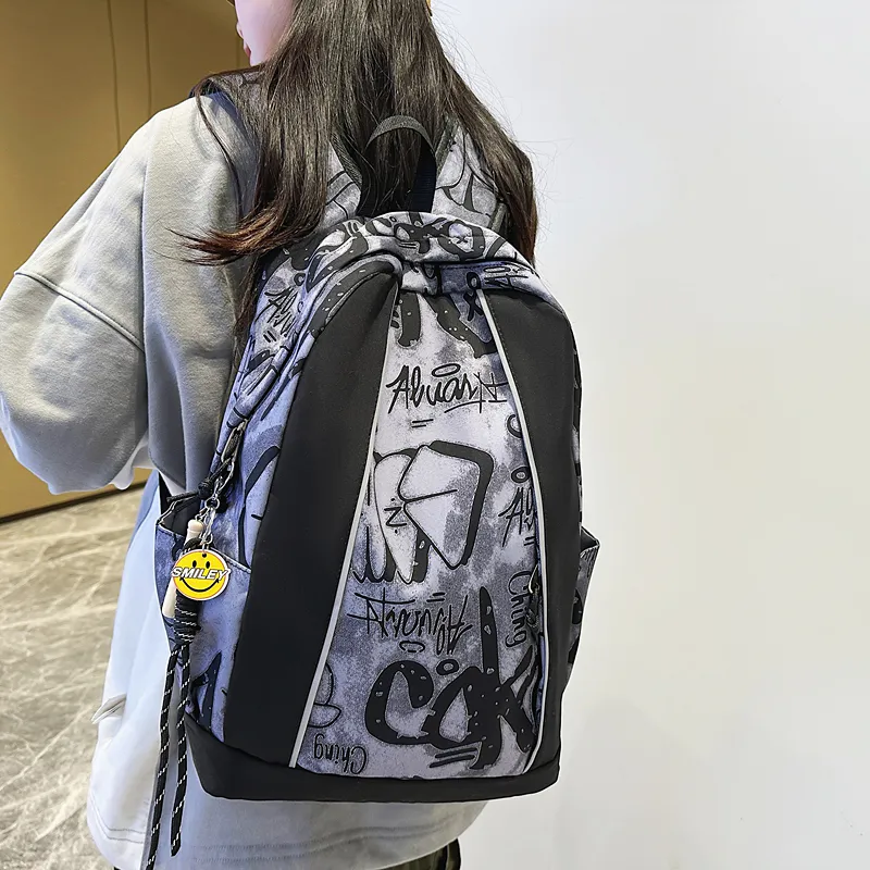 GOBLIN SHARKS 1759 Nylon Backpack Regular Unisex Black/Gray/Blue-18