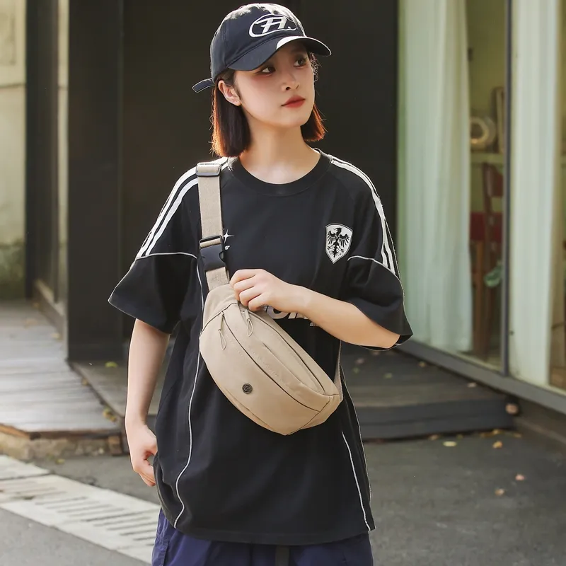 GOBLIN SHARKS 1759 Nylon One Shoulder Crossbody Backpack Sling Bags Regular Unisex Gray/Black/Khaki/Green-16