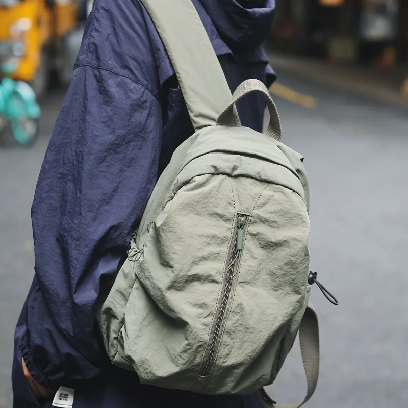 GOBLIN SHARKS 1759 Nylon Backpack Unisex Gray/Black/Khaki/Green-3
