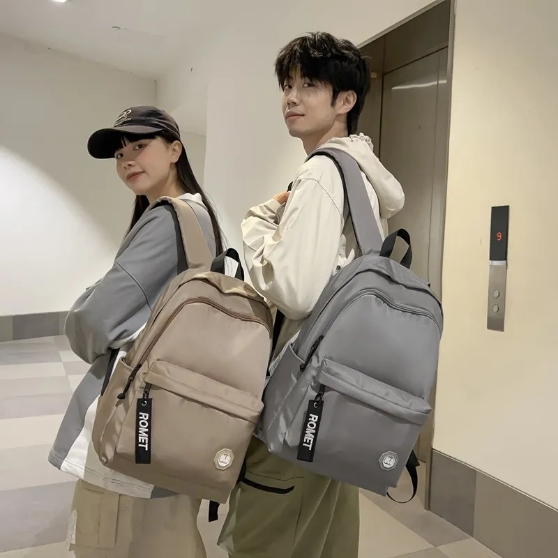 GOBLIN SHARKS 1759 Nylon Backpack Large Size Unisex White/Black/Khaki/Gray-24