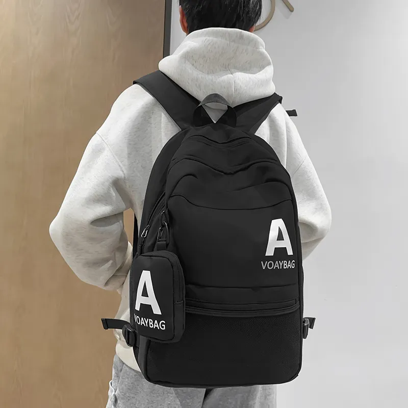 GOBLIN SHARKS 1759 Nylon Backpack Regular Unisex Black/White/Gray/Khaki-2