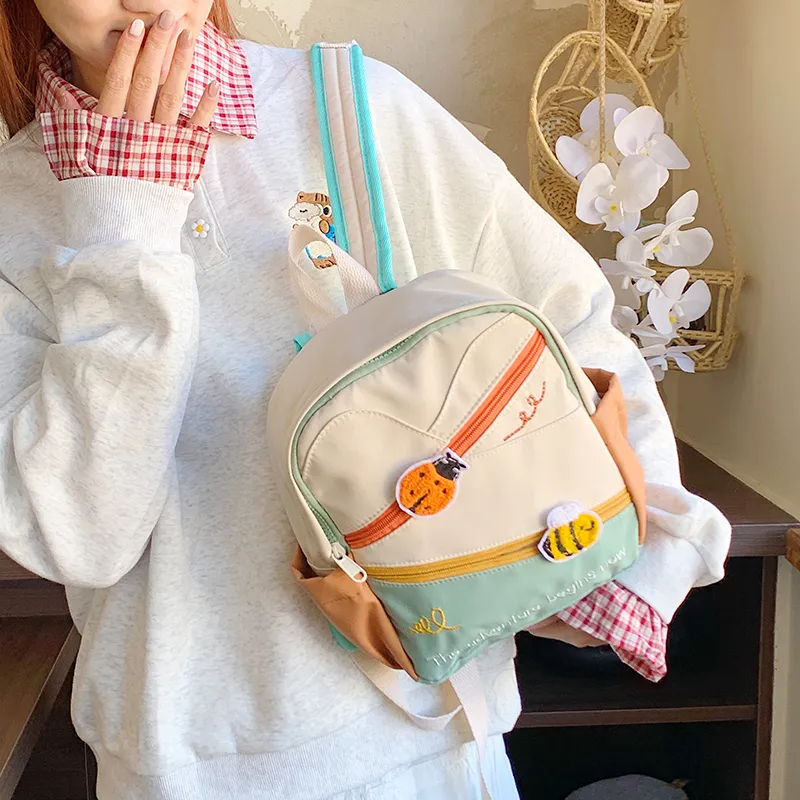 GOBLIN SHARKS 1759 Nylon Fabric Backpack Regular Unisex White-3