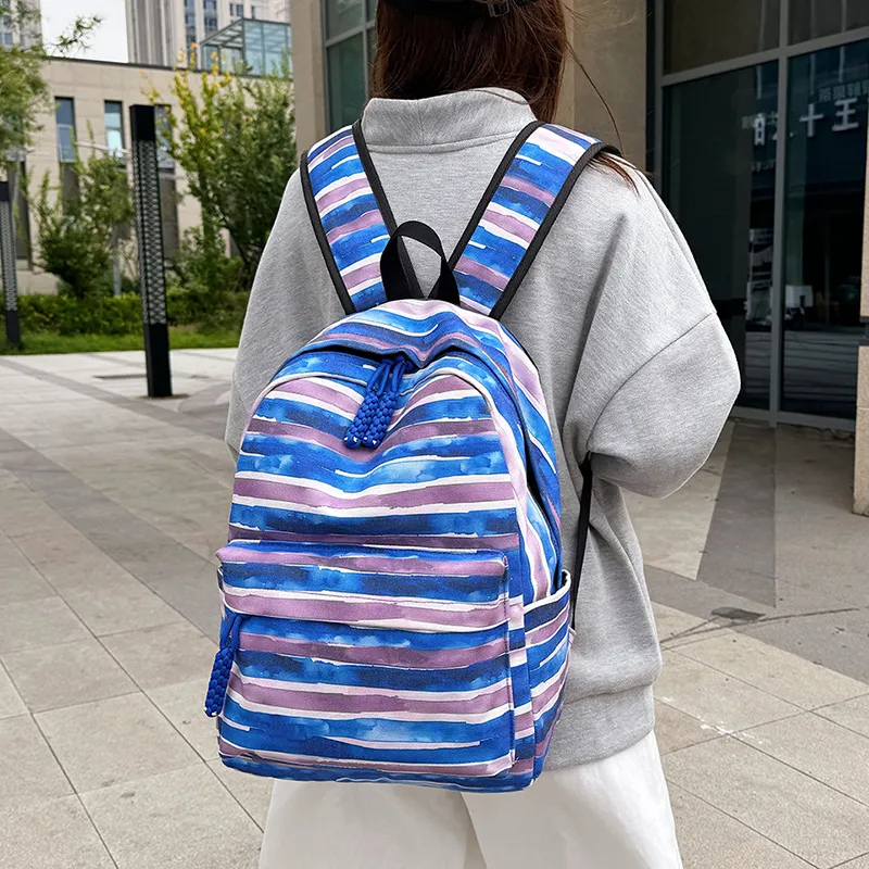 GOBLIN SHARKS 1759 Canvas Backpack Unisex Yellow/Green/Blue/Pink-15