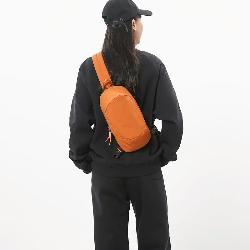 GOBLIN SHARKS 1759 Nylon Backpack Sling Bag Regular Unisex Grey/Black/Orange-16