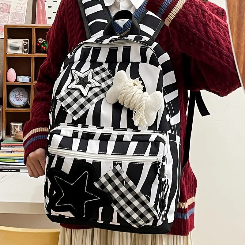 GOBLIN SHARKS 1759 Nylon Backpack Regular Women's Black/Brown-3