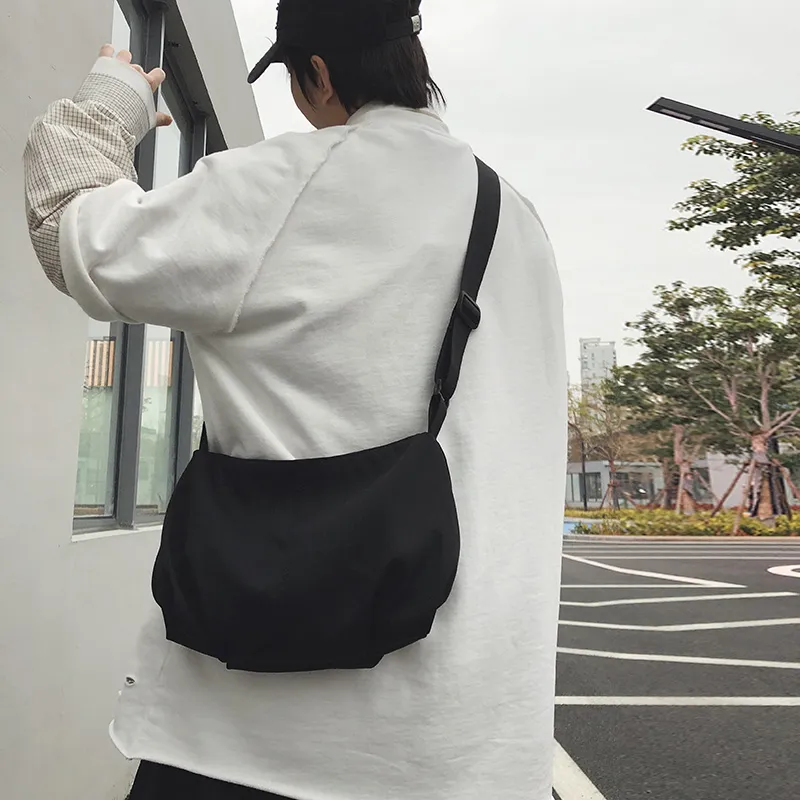 GOBLIN SHARKS 1759 Nylon Backpack Shoulder Bag Medium Size Unisex White/Black/Beige-9