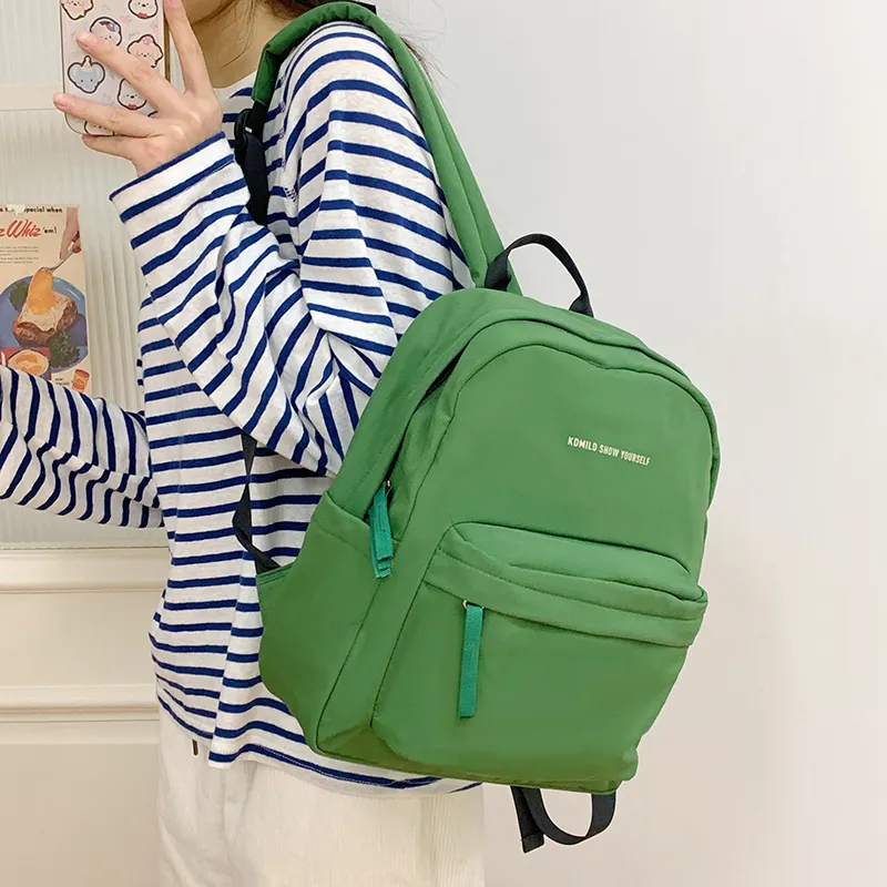 GOBLIN SHARKS 1759 Nylon Fabric Backpack Unisex Blue/Yellow/Pea Green/Green/Purple/Black-51