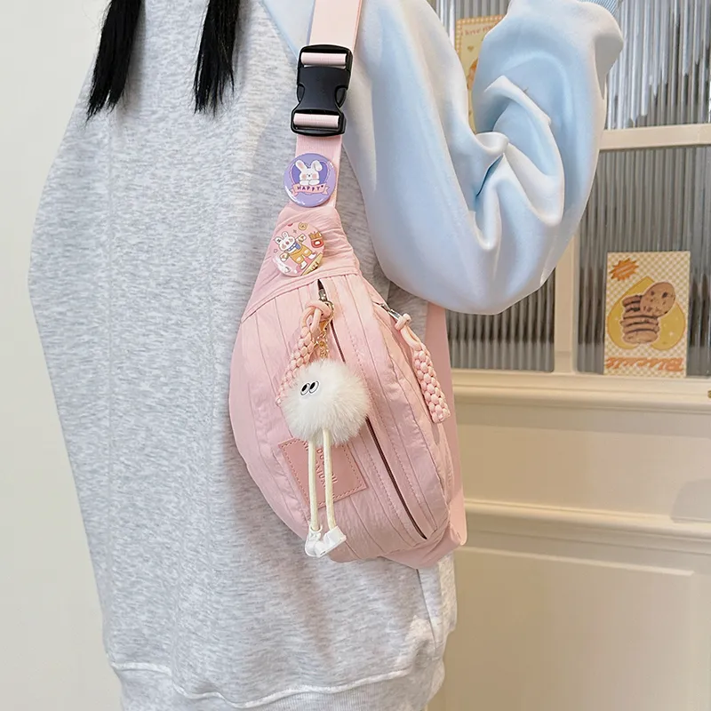 GOBLIN SHARKS 1759 Nylon Sling Bag Trumpets Unisex White/Pink/Yellow/Khaki-10