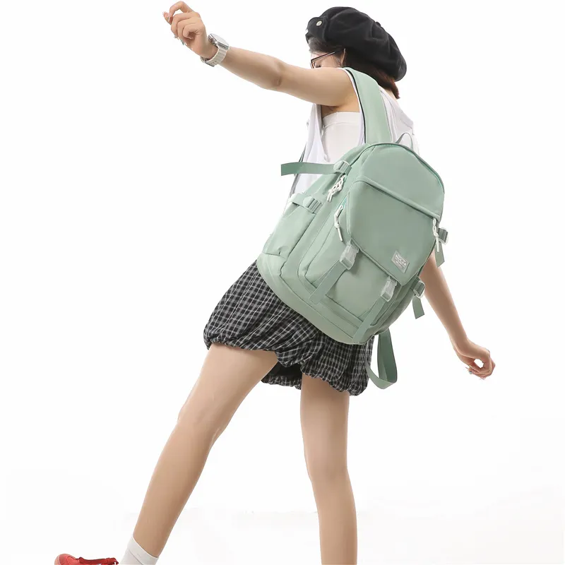 GOBLIN SHARKS 1759 Nylon Backpack Unisex White/Black/Gray/Light Green/Army Green/Red-22