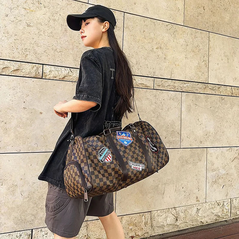 GOBLIN SHARKS 1759 PU Travel Bag Unisex Black/Brown-10