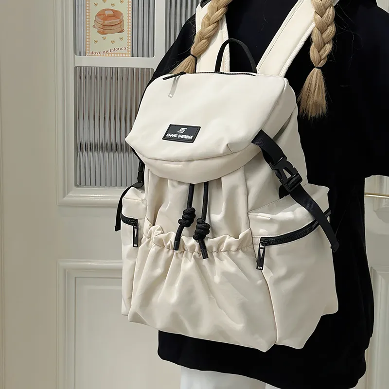 GOBLIN SHARKS 1759 Nylon Backpack Unisex White/Orange/Black/Khaki/Gray-1